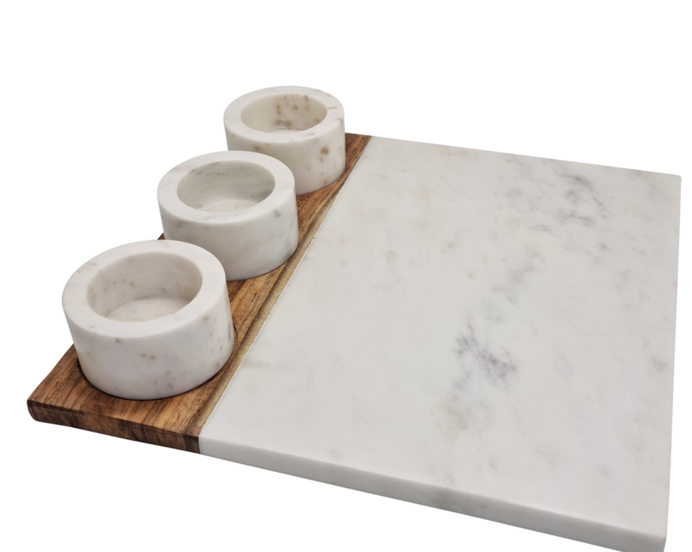 Kinsley Marble/Timber Serving Board with bowls – Palm Avenue Homewares